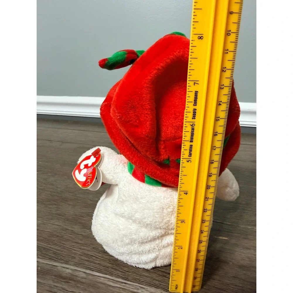 Ty Beanie Babies Ms Snow Plush Christmas Snowman Red‎ Green Scarf Hat